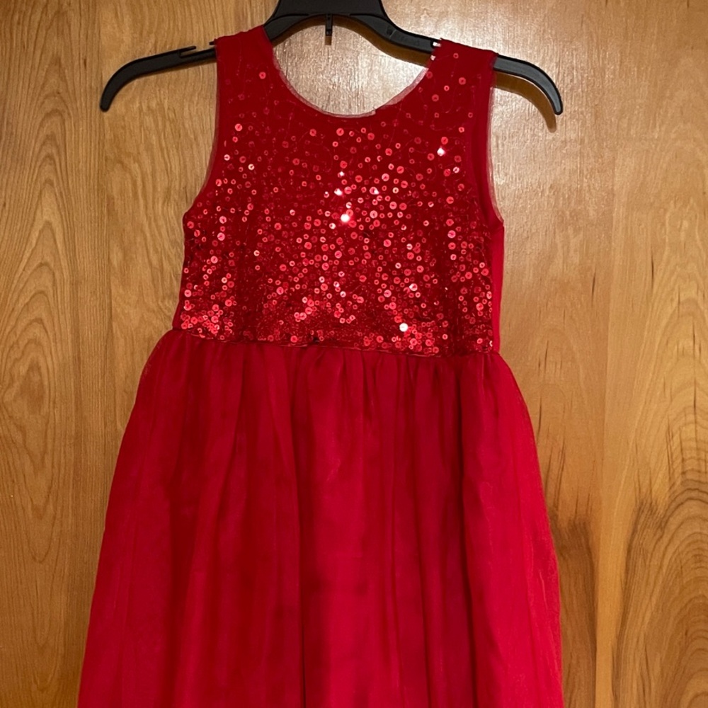 Cat & Jack Red Sequin Kids Formal Dress